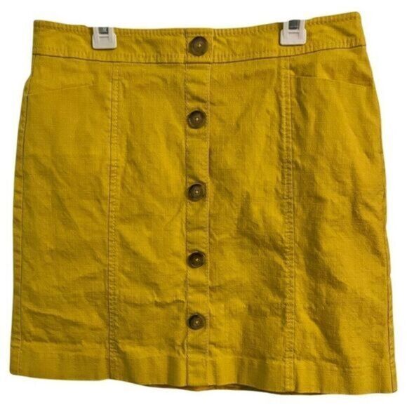 Loft Super cute yellow textured mini skirt. Size 6 - Picture 1 of 7